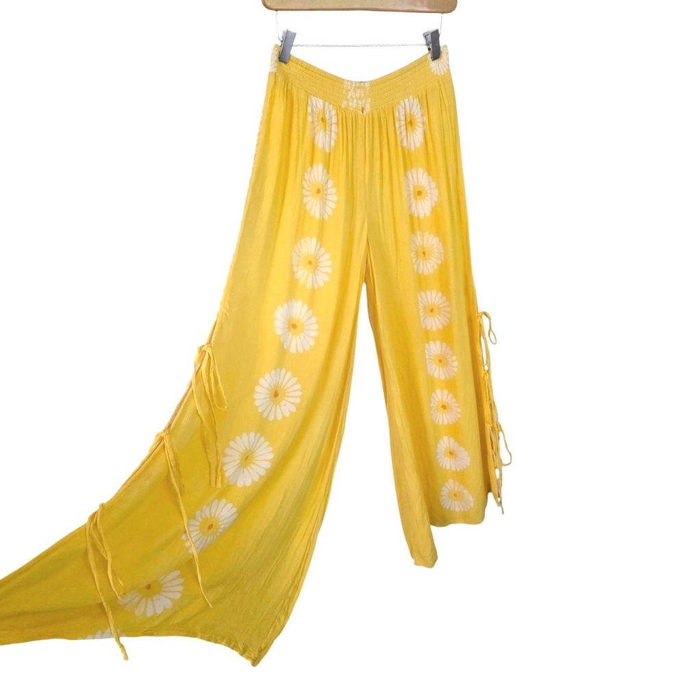 Out From Under Yellow Daisy Beach Pants S Tied Summer Wide Leg Urban Outfitters